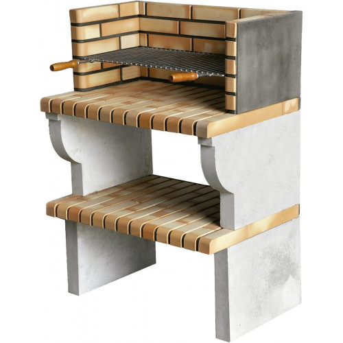 Barbacoa de obra MOVELAR ladrillo, hormigón madera y carbón Fátima recomendado para de 6 a 10 personas