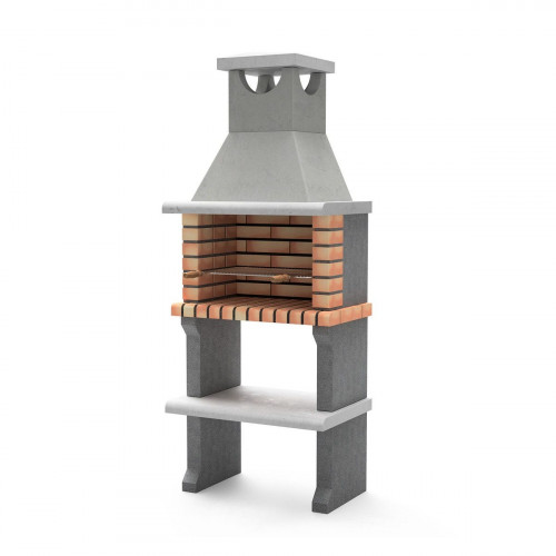 Barbacoa de obra MOVELAR ladrillo, hormigón madera y carbón Luna recomendado para menos de 6 personas