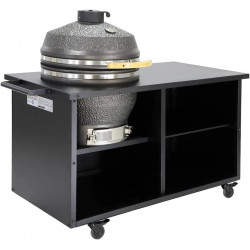 Barbacoa kamado de carbón ahumador con mesa auxiliar y funda