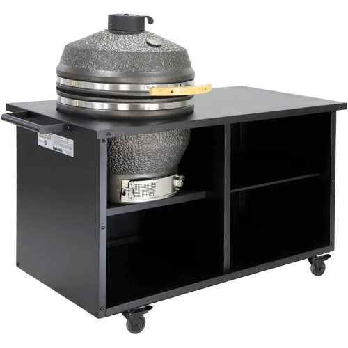 Barbacoa kamado de carbón ahumador con mesa auxiliar y funda