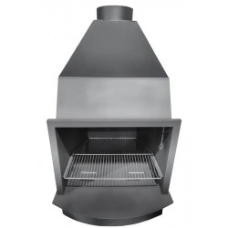 Barbacoa leña d80 93x80x150 cm control de tiro y base lisa