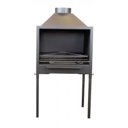 Barbacoa leña interior c80 71x64x48 cm hierro fundido y pies regulables