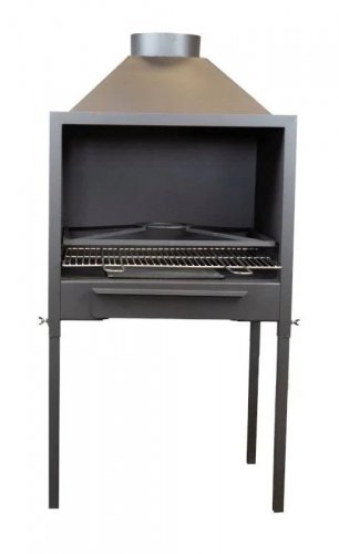 Barbacoa leña interior c80 71x64x48 cm hierro fundido y pies regulables