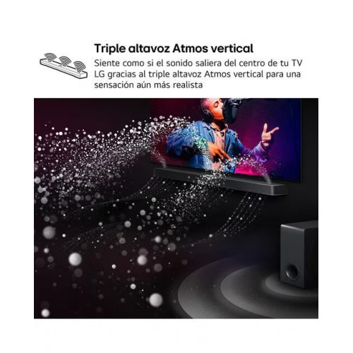 Barra de sonido LG S70TR AI Sound Pro 4K, 5.1.1, 500W, HDR10, Dolby Vision, Dolby Atmos y DTS:X, Subwoofer inalámbrico Negro