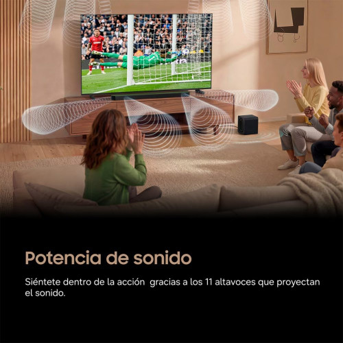 Barra de Sonido Samsung 2026 HW-Q800H Inalámbrico Dolby Atmos con Wi-Fi. 5.1.2 canales con 11 altavoces. Subwoofer inalámbrico Negro