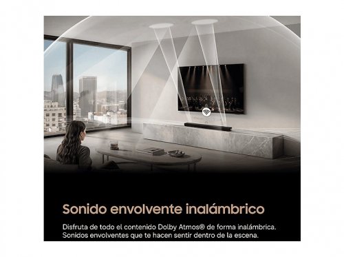 Barra de sonido - Samsung HW-QS90H/XC, Bluetooth, Inalámbrico, 330 W, Samsung SmartThings, Negro