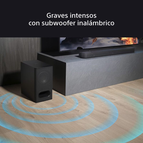 Barra de sonido Sony BRAVIA Theatre Bar 6, 3.1.2 canales, subwoofer inalámbrico, sonido cinematográfico Dolby Atmos y DTS:X, IA Voice Zoom3 Negro