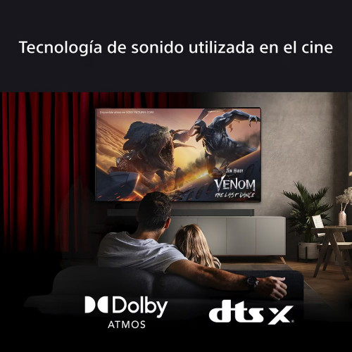 Barra de sonido Sony BRAVIA Theatre Bar 6, 3.1.2 canales, subwoofer inalámbrico, sonido cinematográfico Dolby Atmos y DTS:X, IA Voice Zoom3 Negro