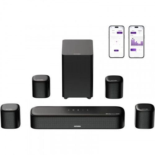 Barra de Sonido Ultimea Aura A60 7.1 350W Bluetooth HDMI eARC Dolby Atmos Negra