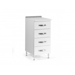 Base de cajones de cocina 40x50x85 cm en madera de fresno blanco con cuatro cajones - Foligno