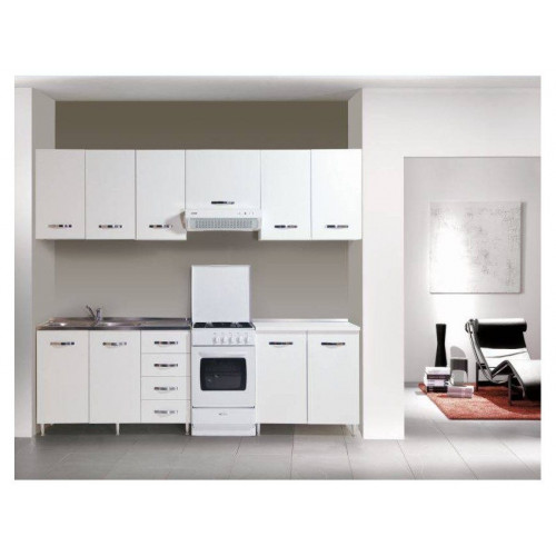 Base de cajones de cocina 40x50x85 cm en madera de fresno blanco con cuatro cajones - Foligno