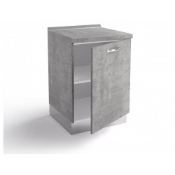Base de cocina 60x60x84 cm en madera gris cemento con una puerta - Massa