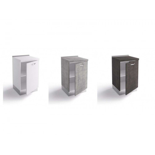 Base de cocina 60x60x84 cm en madera gris cemento con una puerta - Massa