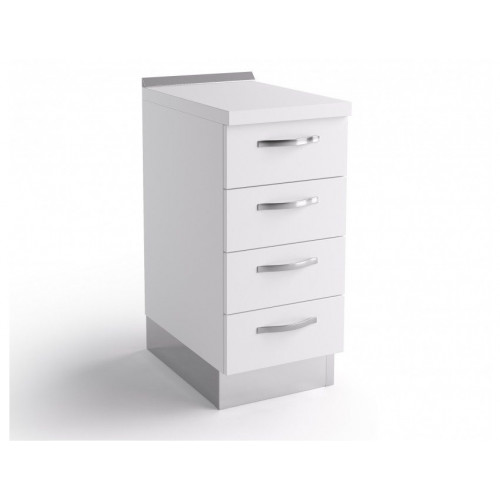 Base de la cajonera de la cocina 40x60x84 cm en madera blanca mate con cuatro cajones - Massa