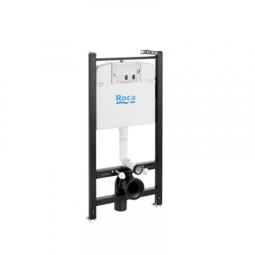 Bastidor empotrado ROCA Active Pack con cisterna y pulsador bl br, con inodoro suspendido tornado LIA blanco de AzulBath