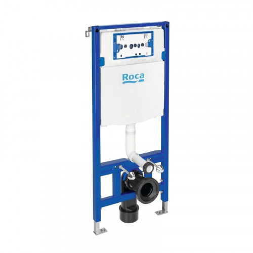 Bastidor ROCA DUPLO pack cisterna empotrada y pulsador PL1 bl br con inodoro suspendido ROCA THE GAP con sistema rimless