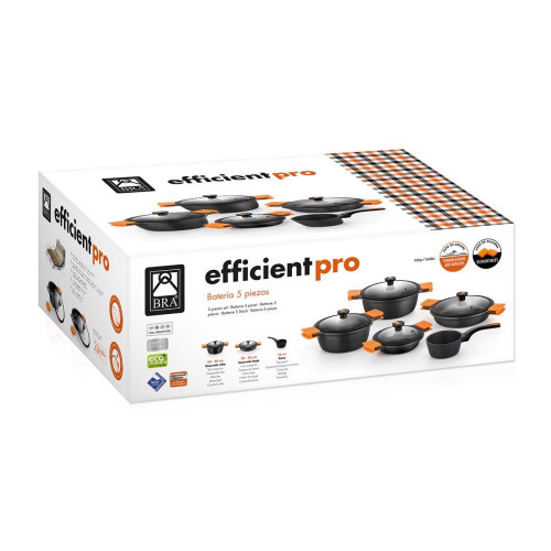Batería de cocina 5 piezas Efficient Pro Bra Negro
