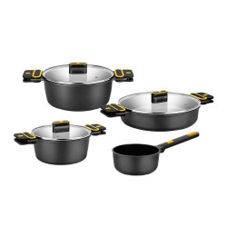 Batería de cocina de 4 piezas Daily Pro Bra Negro