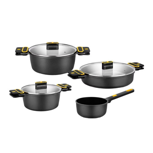 Batería de cocina de 4 piezas Daily Pro Bra Negro