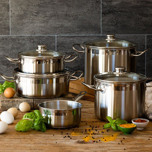 Batería de cocina de 5 piezas Profesional Bra Acero