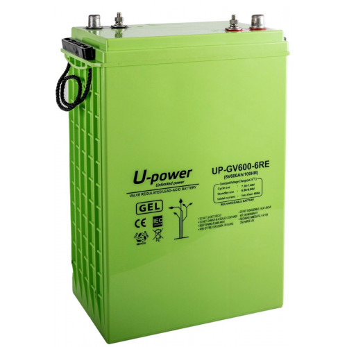 Batería solar de gel U-POWER 6V 600Ah 3.6 kW