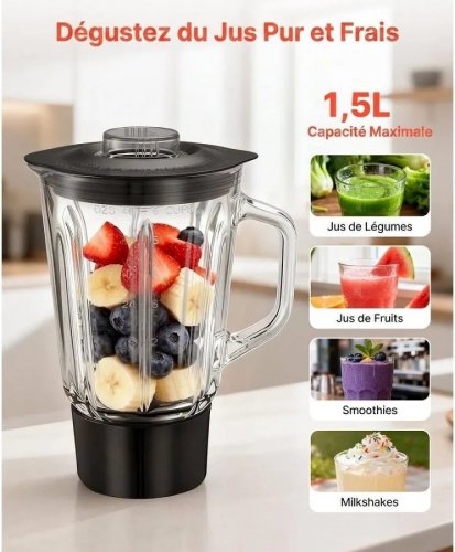 Batidora amasadora 1500w bol de acero inoxidable 6l & licuadora 1.5l