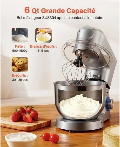 Batidora amasadora 1500w bol de acero inoxidable 6l & licuadora 1.5l