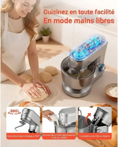 Batidora amasadora 1500w bol de acero inoxidable 6l & licuadora 1.5l