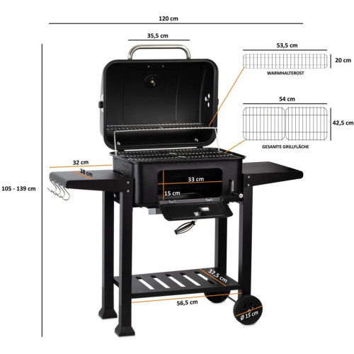 BBQ-Toro XXL charcoal cooking trolley