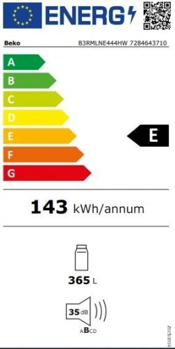 BEKO B3RMLNE-444-HW Blanco - Nevera Una Puerta NO FROST