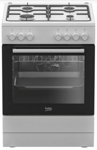 Beko FBE62120WD - Cocina con Placa de Gas Natural 4 Quemadores y Horno Eléctrico 66 Litros Clase A