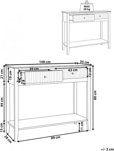 Beliani Consola Assisi Derivado de madera