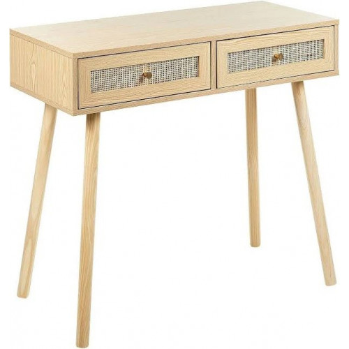 Beliani Consola de madera clara 88 x 40 cm Odell