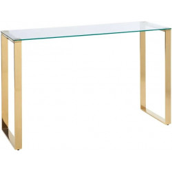 Beliani Consola de Vidrio templado Transparente/dorado 120 x 40 cm Tilon