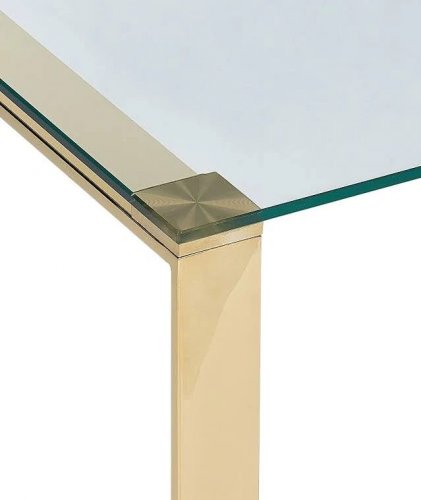 Beliani Consola de Vidrio templado Transparente/dorado 120 x 40 cm Tilon