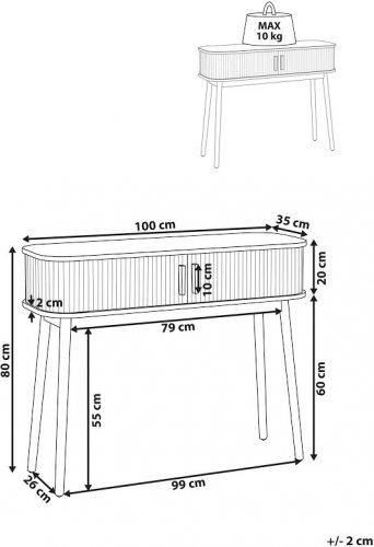 Beliani Consola Madera Clara Selah