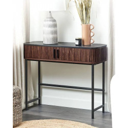 Beliani Consola Madera oscura/negro 100 X 35 cm Jose