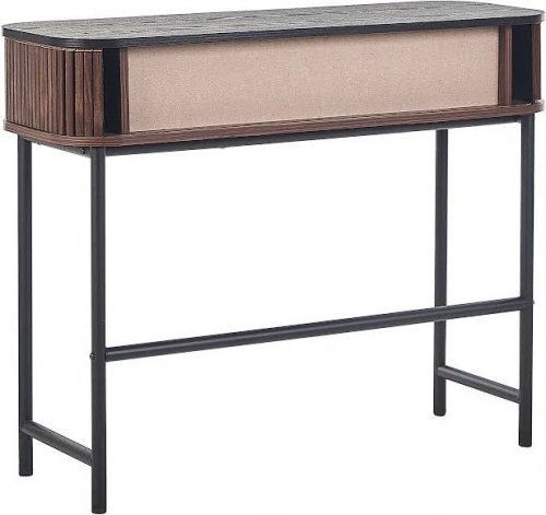 Beliani Consola Madera oscura/negro 100 X 35 cm Jose