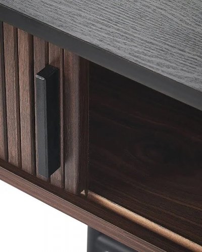 Beliani Consola Madera oscura/negro 100 X 35 cm Jose