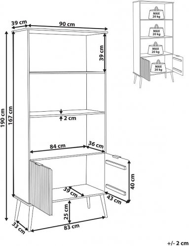Beliani Estante/Librería Timmins Madera Clara