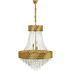 Beliani Lámpara Colgante de araña Estilo Glamuroso Base de Metal Con