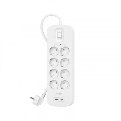 Belkin Connect Regleta con Protección contra Sobretensiones de 8 Enchufes USB-C y USB Blanco