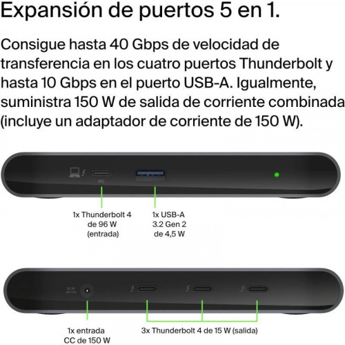 Belkin INC013VFSGY Hub 5 en 1 Thunderbolt 4 Gris