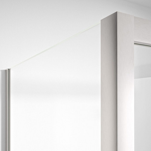 BELLOBATH - Mampara de Ducha Angular 1 Corredera + 2 fijos - Vidrio Antical - Plata - Ancho Adaptable 115-120x77-80 - Puerta Izquierda
