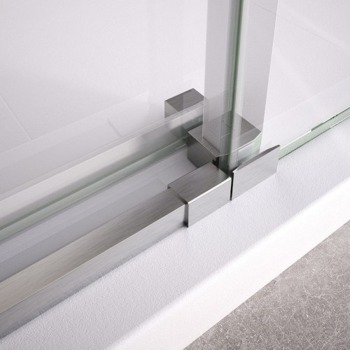 BELLOBATH - Mampara de Ducha Angular 1 Corredera + 2 fijos - Vidrio Antical - Plata - Ancho Adaptable 115-120x77-80 - Puerta Izquierda