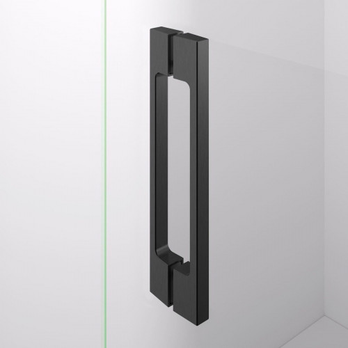 BELLOBATH - Mampara de Ducha Angular 2 puertas correderas + 2 fijos - Vidrio Templado - Negro Mate - Ancho adaptable 67-69 x 87-89 cm -Alto 195 cm