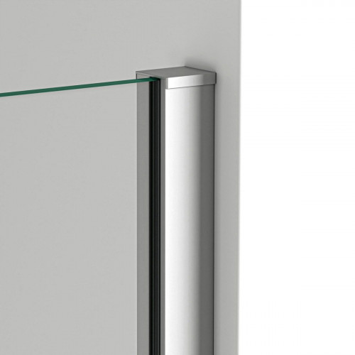 BELLOBATH - Mampara de ducha frontal panel fijo - Transparente - Perfilería Plata Brillo - Ancho adaptable 78-80 cm - Alto 195 cm