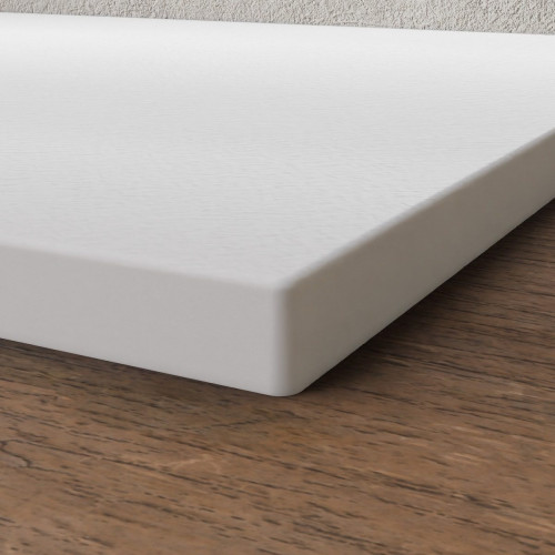 BELLOBATH - Plato de ducha de resina antideslizante - Textura pizarra suave - Plato ducha incluye válvula desagüe y rejilla- Blanco - 80 X 120 cm