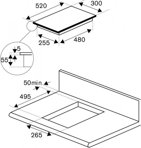 Bertazzoni p302i23nv Modern Placa de inducción domino 30 cm