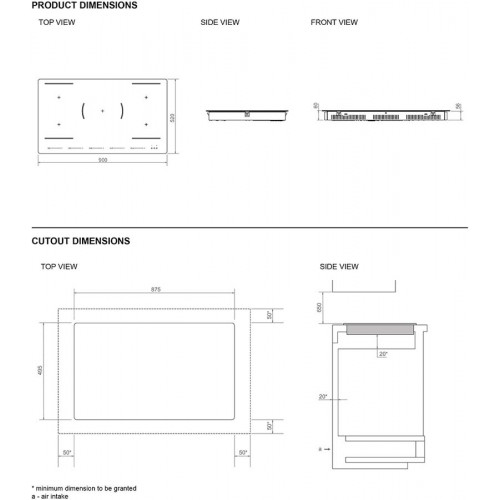 Bertazzoni p905i2m30nvs Modern Placa de inducción de 90 cm